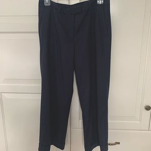 Talbots cropped pants with cuffs. Beautiful Italian flannel. Size 4. Navy blue